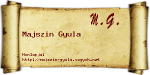 Majszin Gyula névjegykártya